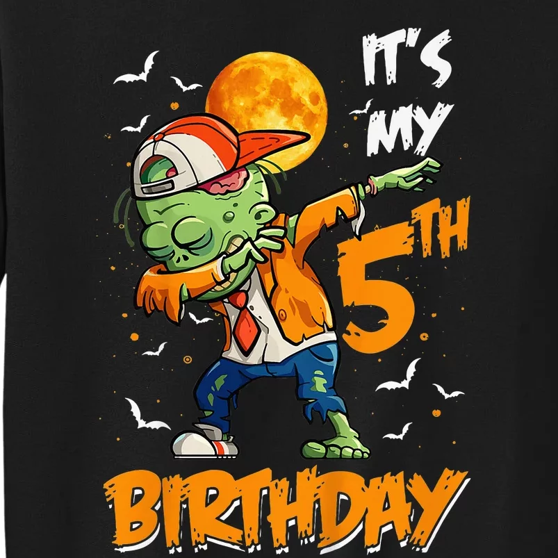 5th Birthday Zombie Halloween Costume Dabbing Undead Party Tall Sweatshirt