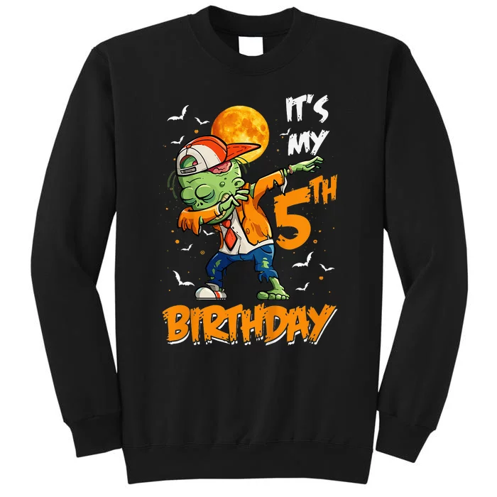 5th Birthday Zombie Halloween Costume Dabbing Undead Party Tall Sweatshirt