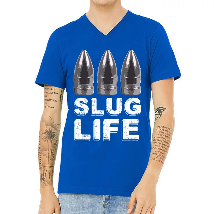 50 Cal 30 Cal Air Rifle Hunting Slug Life By Pellet Hunter Cool Gift V-Neck T-Shirt