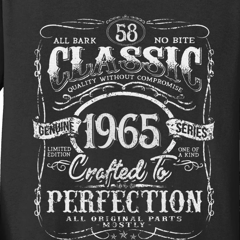 58th Classic Birthday gift 58 Perfection 1965 Birthday Kids Long Sleeve Shirt