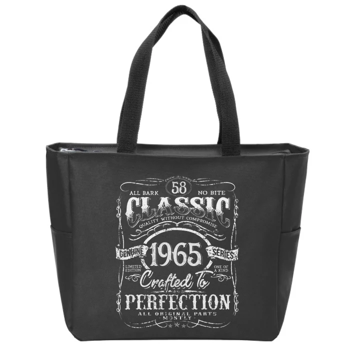 58th Classic Birthday gift 58 Perfection 1965 Birthday Zip Tote Bag