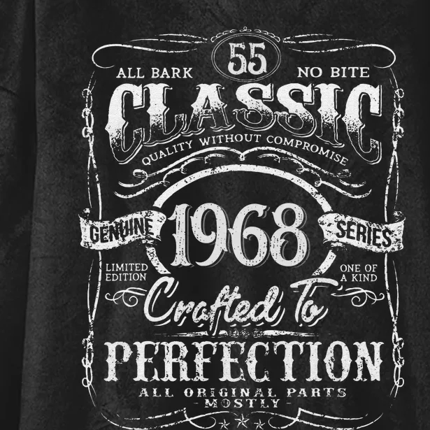 55th Classic Birthday gift 55 Perfection 1968 Birthday Hooded Wearable Blanket