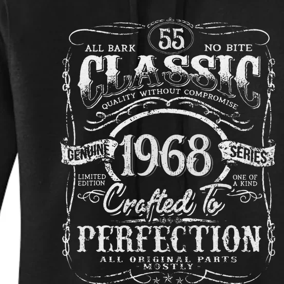 55th Classic Birthday gift 55 Perfection 1968 Birthday Women's Pullover Hoodie