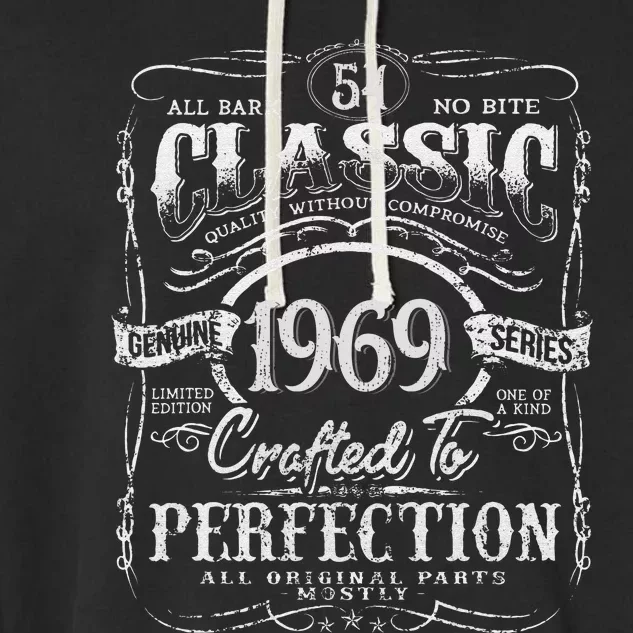 54th Classic Birthday gift 54 Perfection 1969 Birthday Garment-Dyed Fleece Hoodie