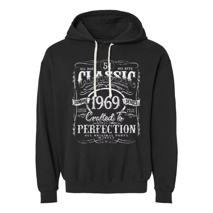 54th Classic Birthday gift 54 Perfection 1969 Birthday Garment-Dyed Fleece Hoodie