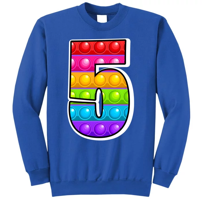 5 Cutest Capital Letter 5 Alphabet Funny Poppin Pop It Gift Tall Sweatshirt