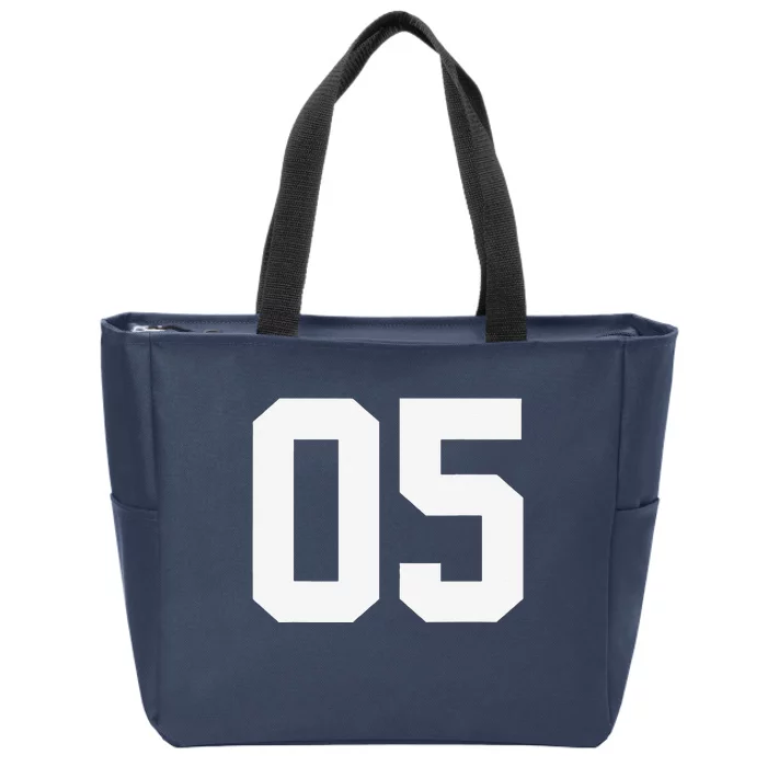 5 Cool Distressed Birthday Lucky Number Player 5th Zip Tote Bag