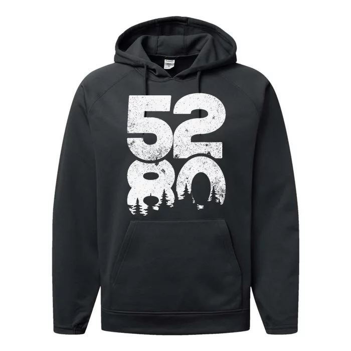 5280 Colorado Mountains Mile High Performance Fleece Hoodie