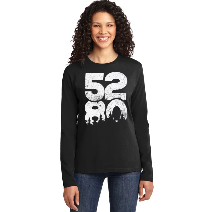 5280 Colorado Mountains Mile High Ladies Long Sleeve Shirt