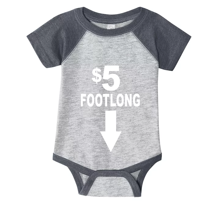 5 Dollar Foot Long Infant Baby Jersey Bodysuit