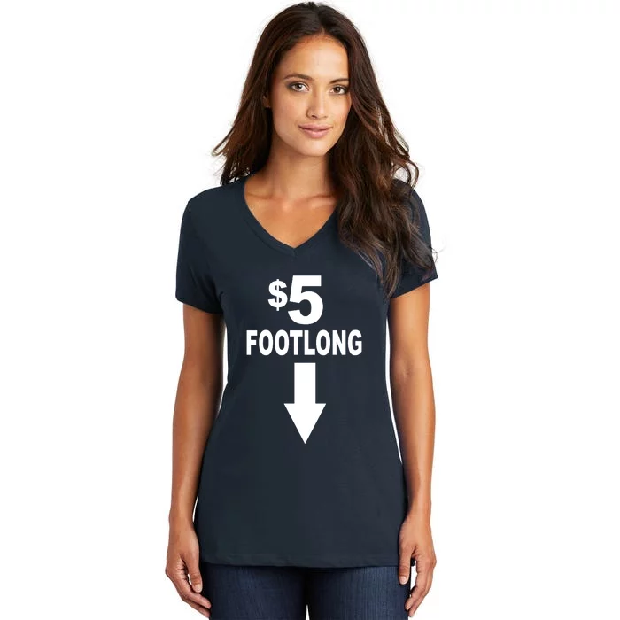 5 Dollar Foot Long Women's V-Neck T-Shirt