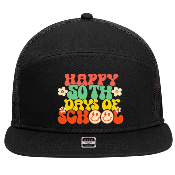 50 Days Happy 50th Day Of School Teacher Students 7 Panel Mesh Trucker Snapback Hat