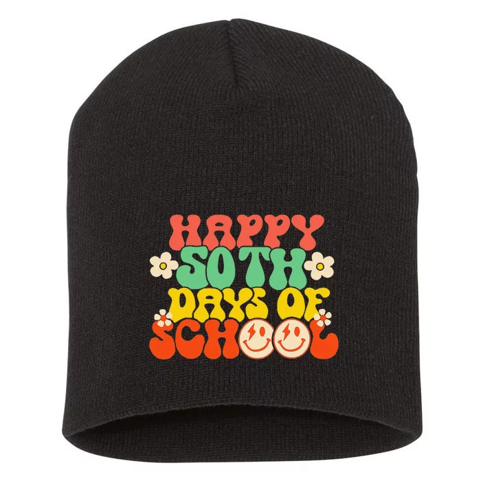 50 Days Happy 50th Day Of School Teacher Students Short Acrylic Beanie