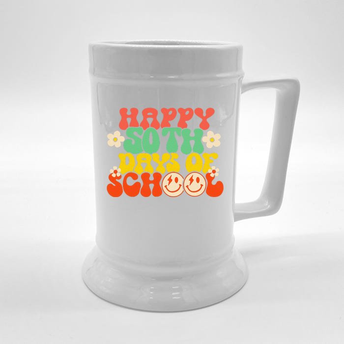 50 Days Happy 50th Day Of School Teacher Students Front & Back Beer Stein