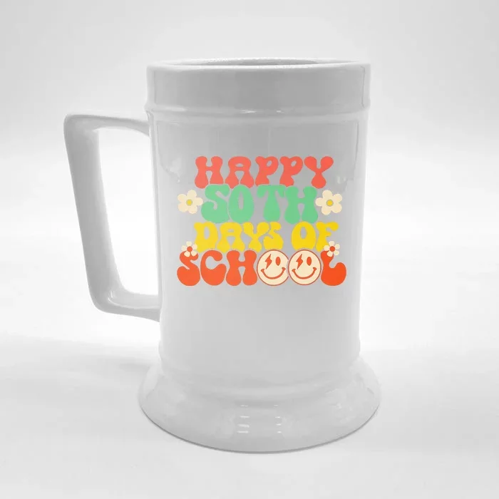 50 Days Happy 50th Day Of School Teacher Students Front & Back Beer Stein