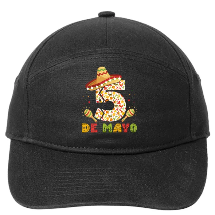 5 DE MAYO CINCO DE MAYO T 7-Panel Snapback Hat