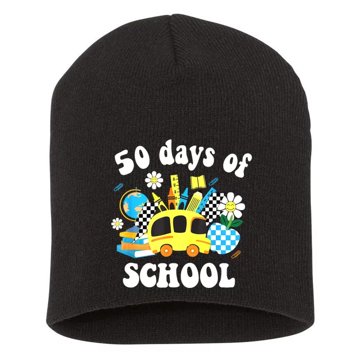 50 Days Of School 50th Day Of School Short Acrylic Beanie