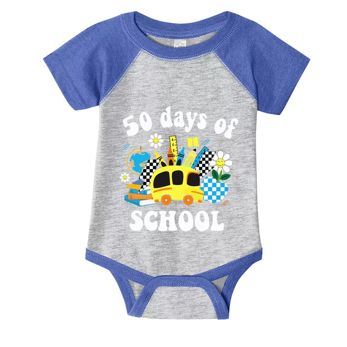 50 days of school 50th day of school Infant Baby Jersey Bodysuit