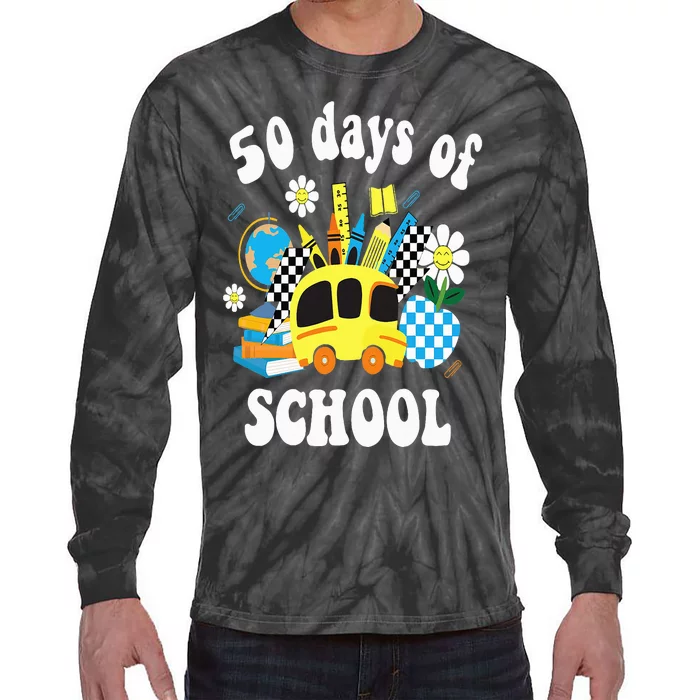 50 days of school 50th day of school Tie-Dye Long Sleeve Shirt