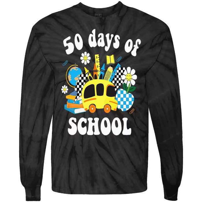 50 days of school 50th day of school Tie-Dye Long Sleeve Shirt