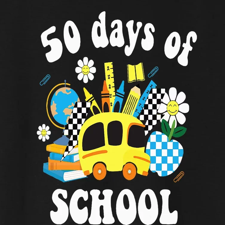 50 days of school 50th day of school Women's Crop Top Tee