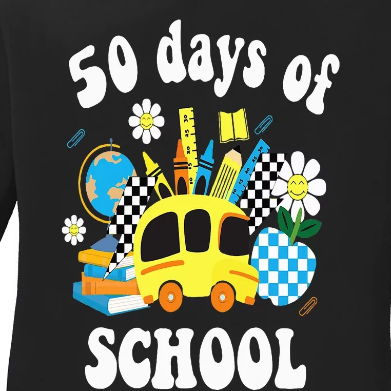 50 days of school 50th day of school Ladies Long Sleeve Shirt