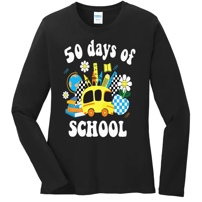 50 days of school 50th day of school Ladies Long Sleeve Shirt