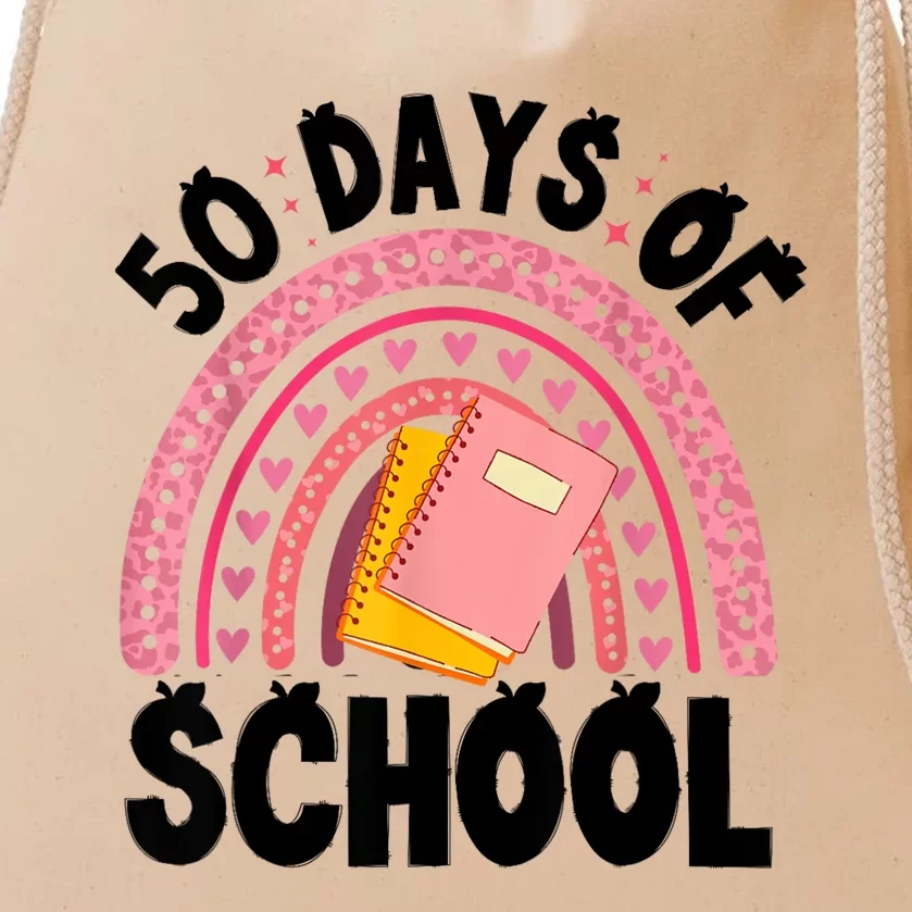 50 Days Of School Children Happy 50th Day Of School Drawstring Bag