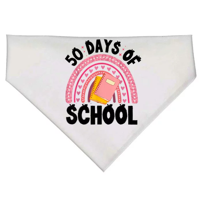 50 Days Of School Children Happy 50th Day Of School USA-Made Doggie Bandana