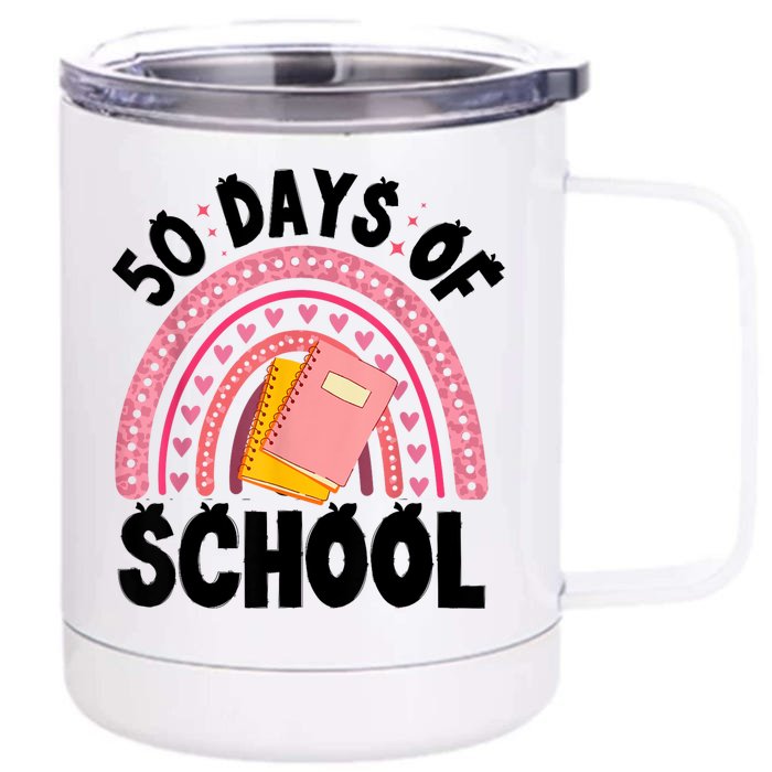 50 Days Of School Children Happy 50th Day Of School Front & Back 12oz Stainless Steel Tumbler Cup