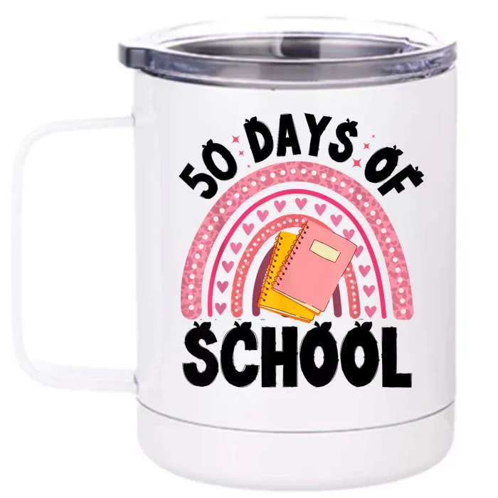 50 Days Of School Children Happy 50th Day Of School Front & Back 12oz Stainless Steel Tumbler Cup