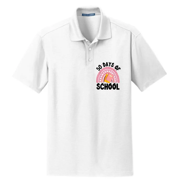 50 Days Of School Children Happy 50th Day Of School Dry Zone Grid Performance Polo