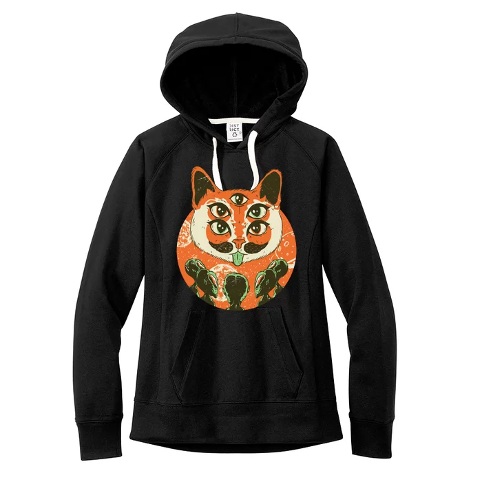 5 Eyed Alien Cat Women's Fleece Hoodie