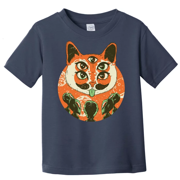 5 Eyed Alien Cat Toddler T-Shirt