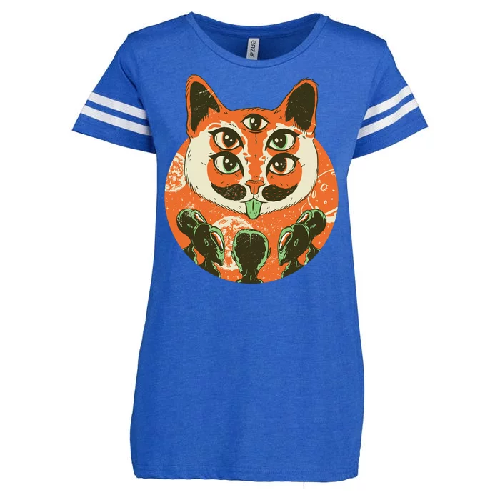 5 Eyed Alien Cat Enza Ladies Jersey Football T-Shirt