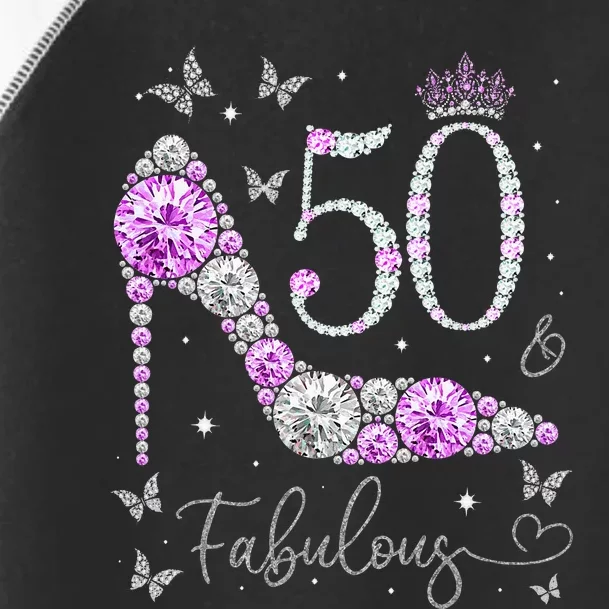 50 & Fabulous 50th Birthday 50 Years Old Ladies Toddler Fine Jersey T-Shirt