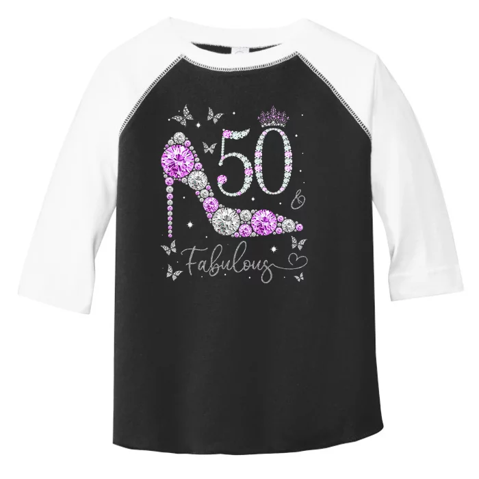 50 & Fabulous 50th Birthday 50 Years Old Ladies Toddler Fine Jersey T-Shirt