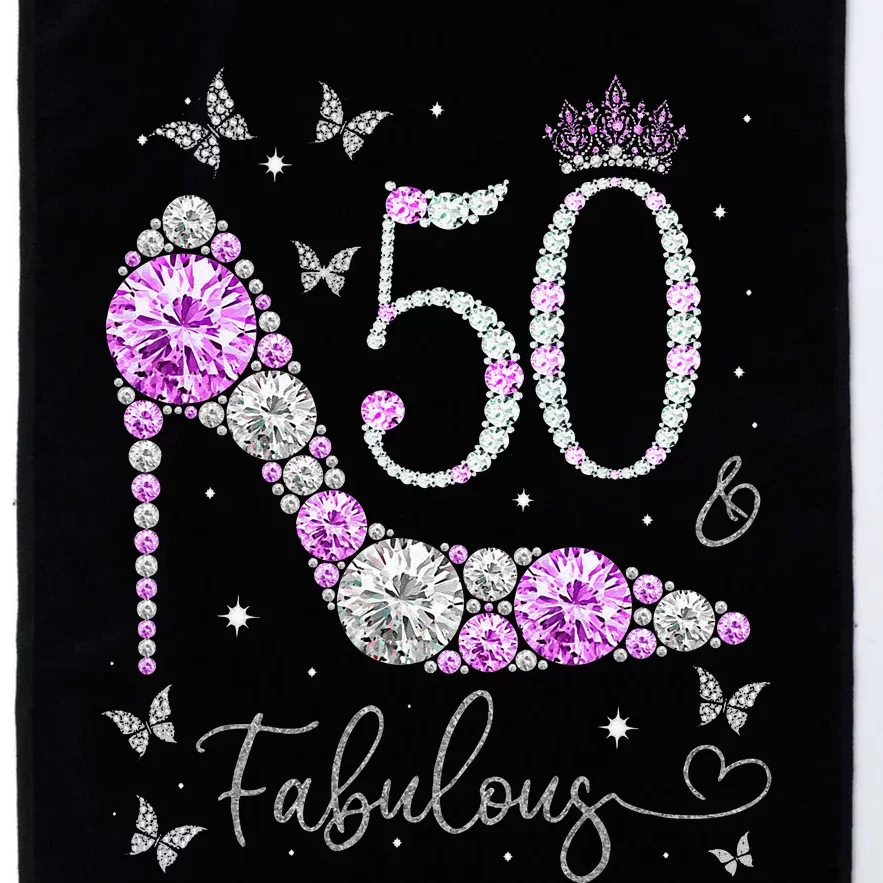 50 & Fabulous 50th Birthday 50 Years Old Ladies Platinum Collection Golf Towel