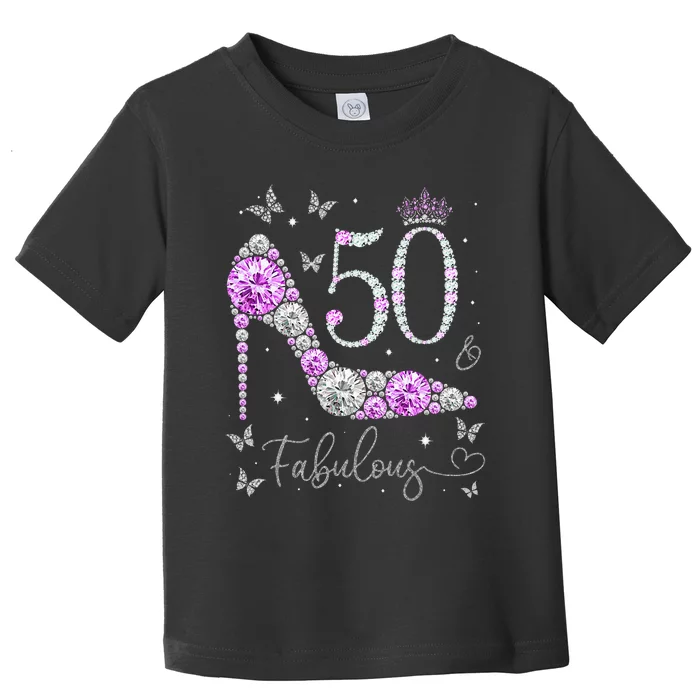 50 & Fabulous 50th Birthday 50 Years Old Ladies Toddler T-Shirt