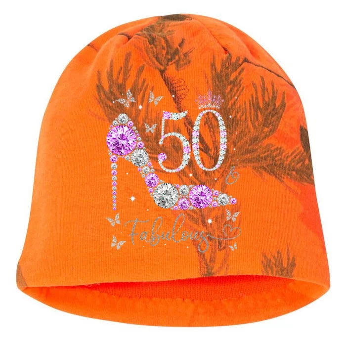 50 & Fabulous 50th Birthday 50 Years Old Ladies Kati - Camo Knit Beanie