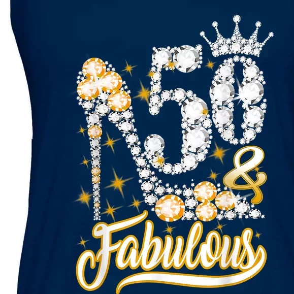 50 & Fabulous 50 Years Old 50th Birthday Diamond Crown Shoes Ladies Essential Flowy Tank