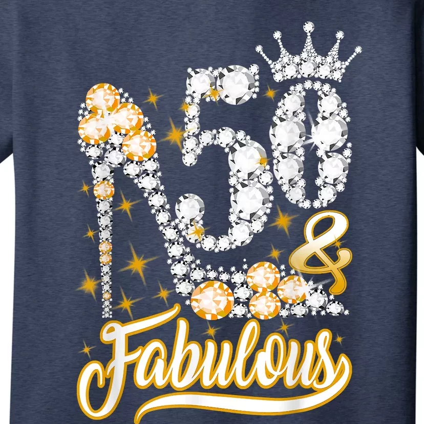 50 & Fabulous 50 Years Old 50th Birthday Diamond Crown Shoes T-Shirt