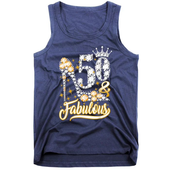 50 & Fabulous 50 Years Old 50th Birthday Diamond Crown Shoes Tank Top