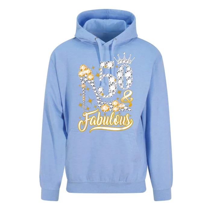 50 & Fabulous 50 Years Old 50th Birthday Diamond Crown Shoes Unisex Surf Hoodie