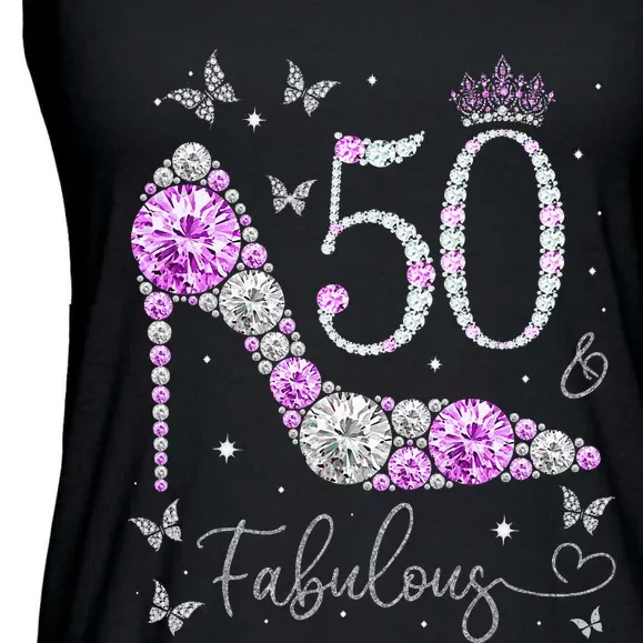 50 & Fabulous 50th Birthday 50 Years Old Ladies Ladies Essential Flowy Tank