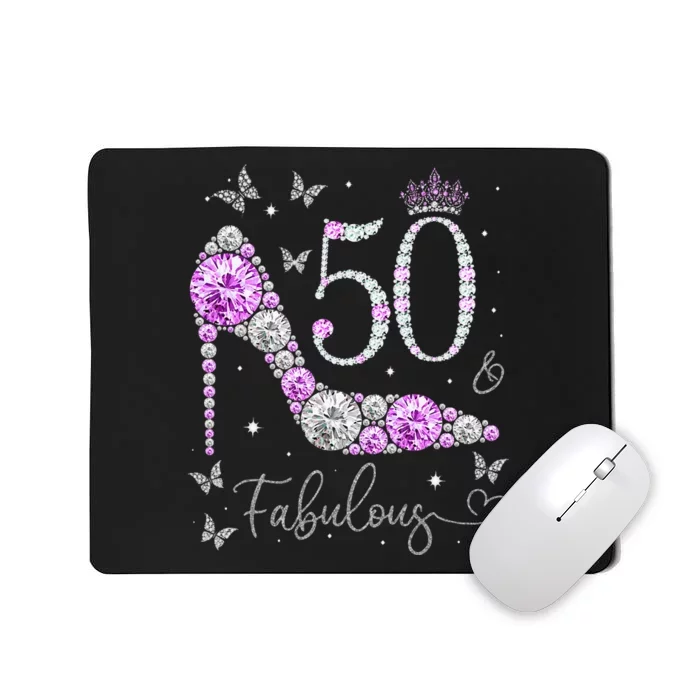 50 & Fabulous 50th Birthday 50 Years Old Ladies Mousepad