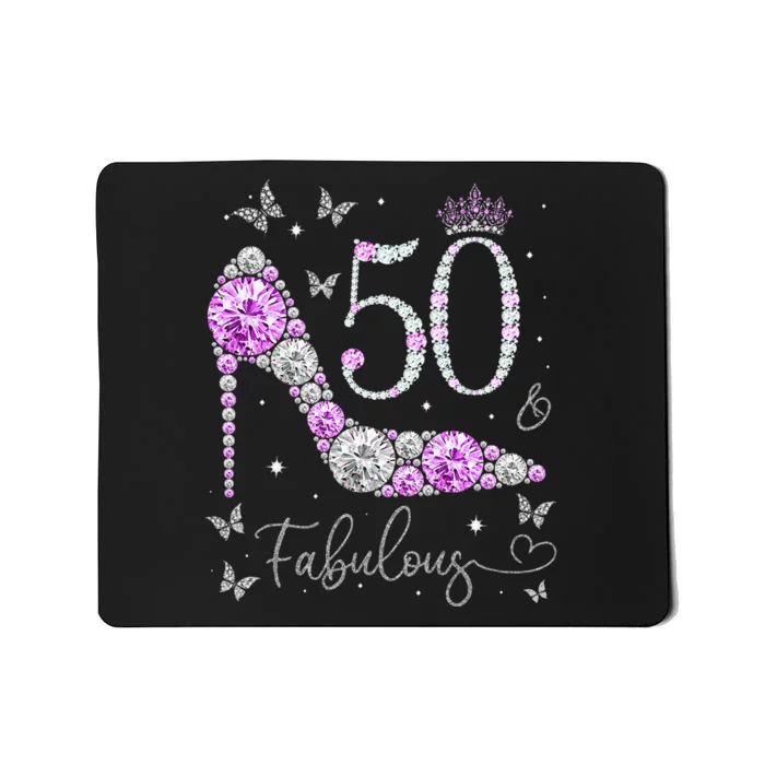 50 & Fabulous 50th Birthday 50 Years Old Ladies Mousepad