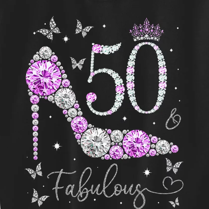 50 & Fabulous 50th Birthday 50 Years Old Ladies Kids Sweatshirt