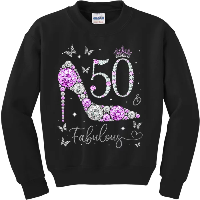 50 & Fabulous 50th Birthday 50 Years Old Ladies Kids Sweatshirt