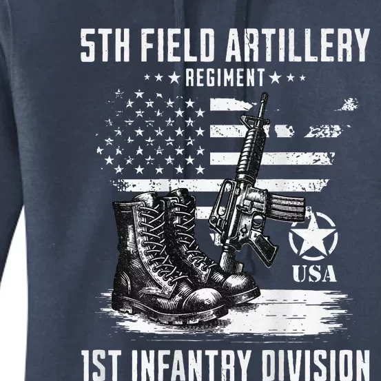 5th Field Artillery Regiment Veteran Military Distressed Women's Pullover Hoodie